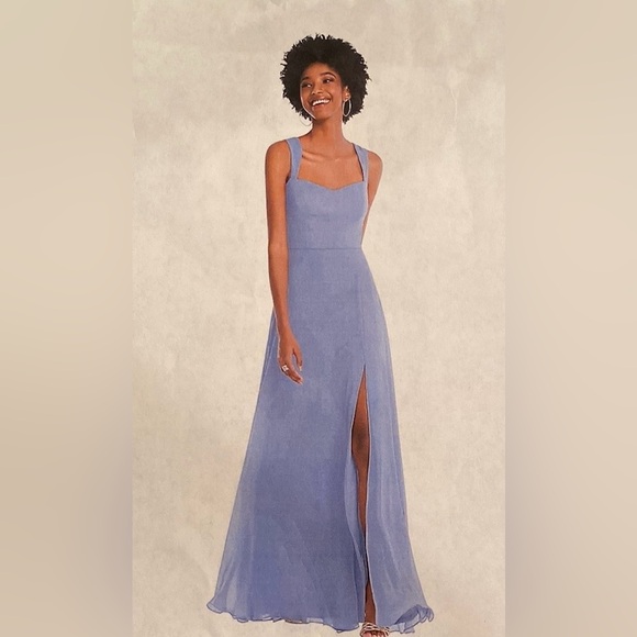 DESSY - Bridesmaid Dress - Contoured Wide Strap Sweetheart Maxi Dress -Sky Blue - Picture 2 of 2